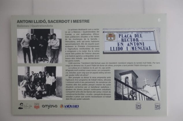 Imagen: Uno de los paneles de la exposición homenaje a Antoni Llidó