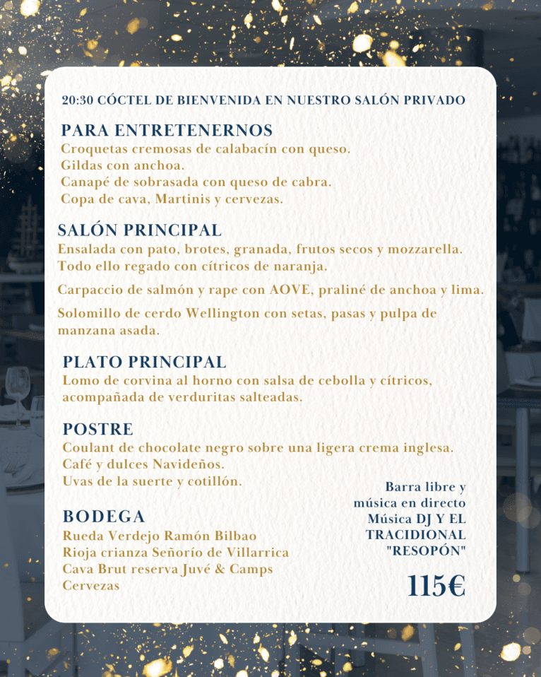 Aprovecha el Año Nuevo para degustar un menú diseñado para ti