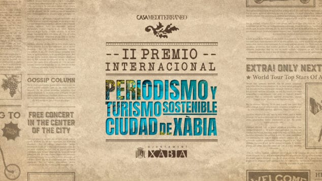 Imagen: Cartel del II Premio Internacional de Periodismo y Turismo Sostenible Ciudad de Xàbia