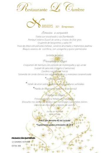 Descubre el exclusivo menú de Navidad de La Cumbre para disfrutar en estas fiestas