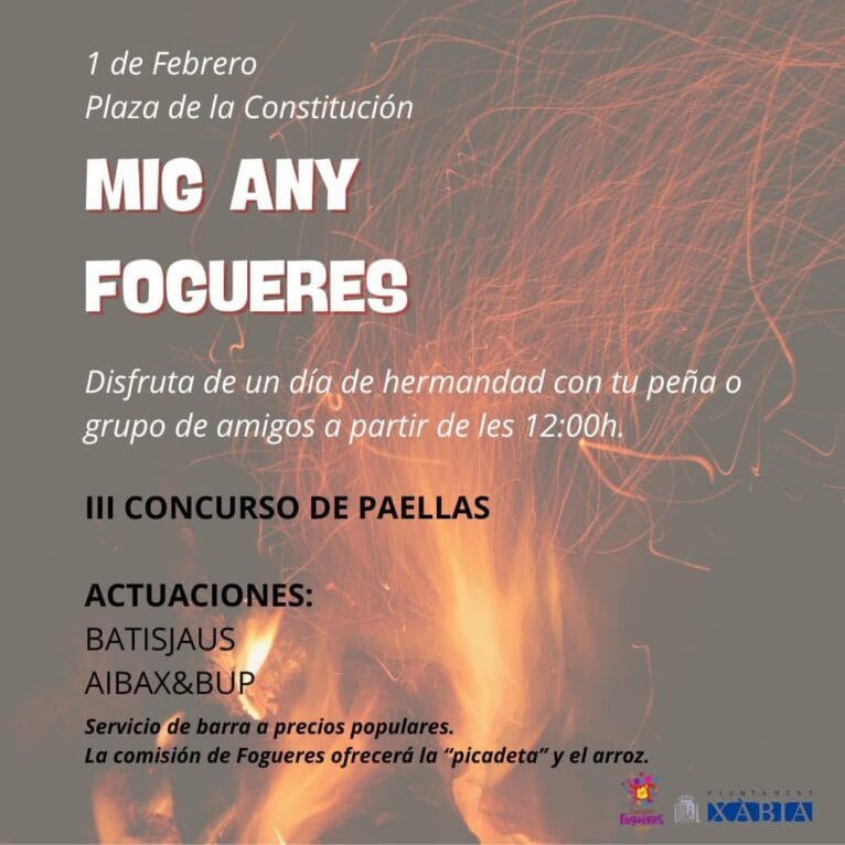 Cartel Mig Any de Fogueres Xàbia 2025