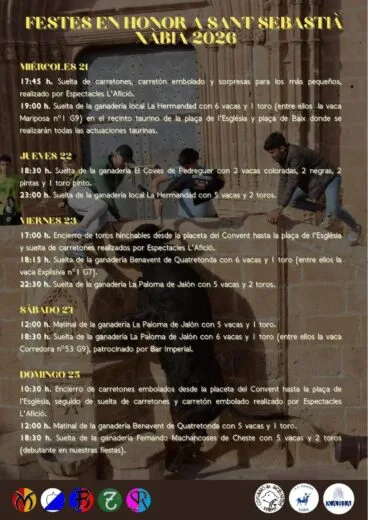Programación taurina Sant Sebastià 2026