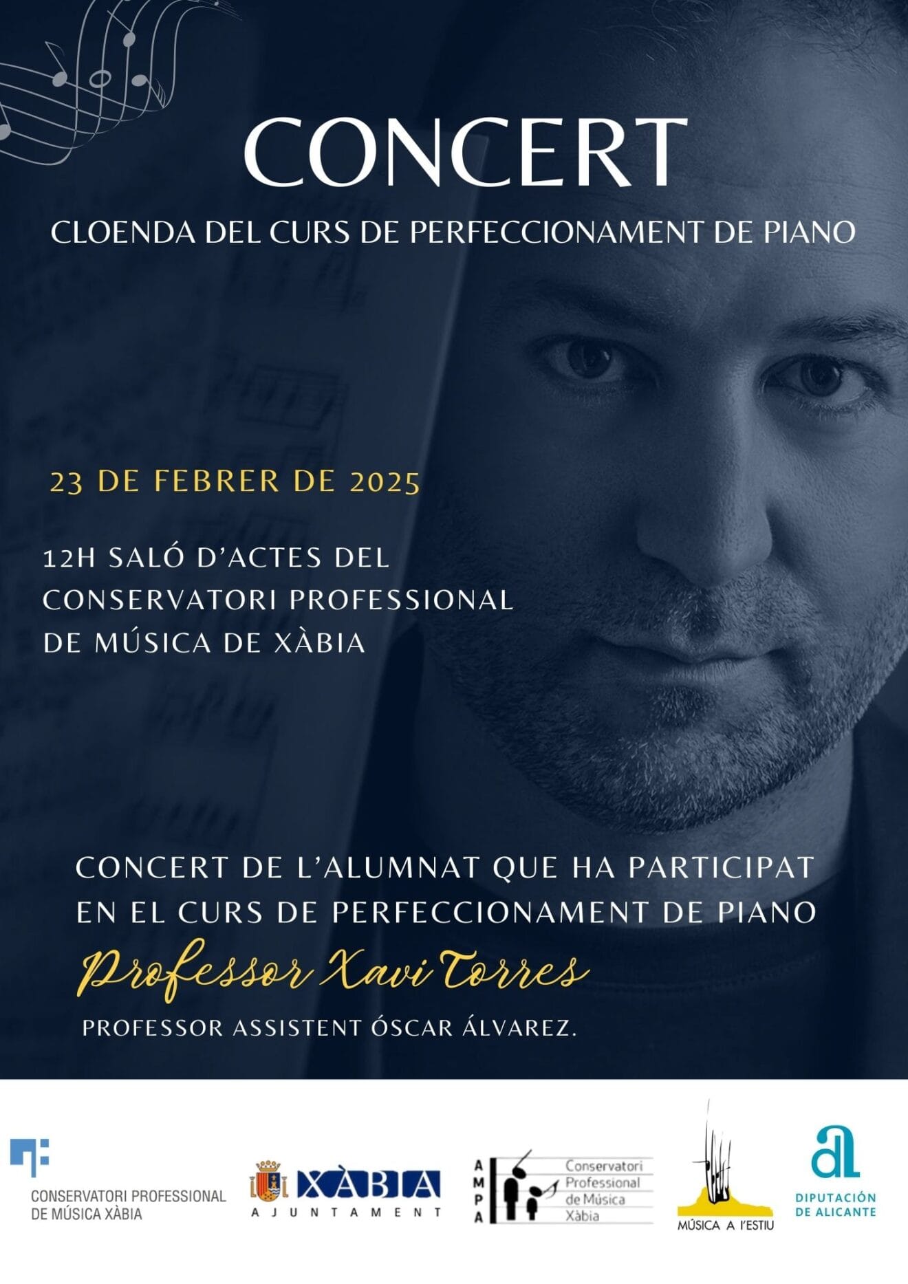 Cartel concierto piano Festival Música a l'estiu Xàbia 2025