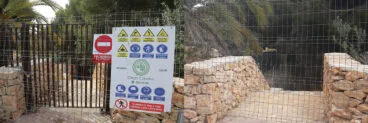 Antes y después del acceso cortado a la senda del Portitxol