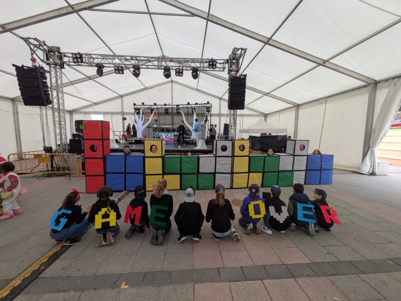 Mejor disfraz en grupo Tetris