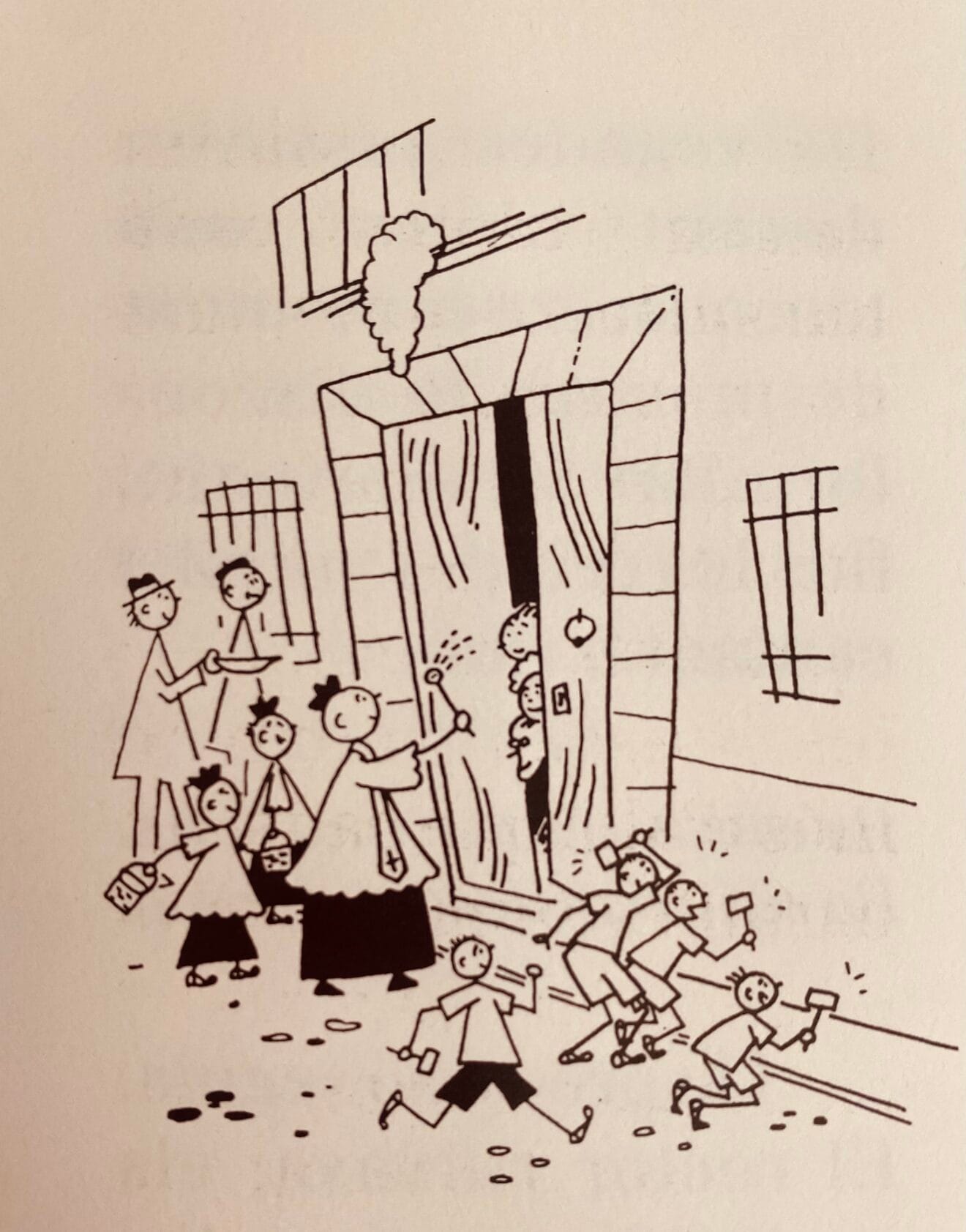 Simpática estampa de La Salpassa realizada por José Cardona 'El Persa'. 1994.