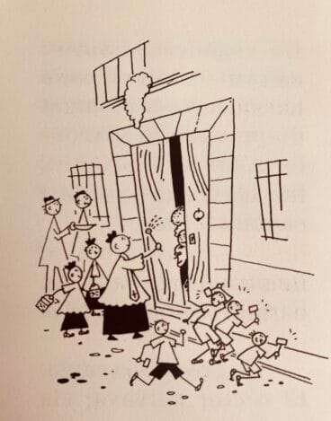 Simpática estampa de La Salpassa realizada por José Cardona ‘El Persa’. 1994.