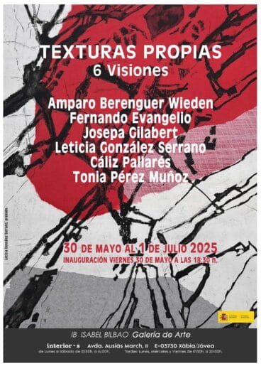 Cartel de la exposición ‘Texturas propias’ en la Galería de Isabel Bilbao