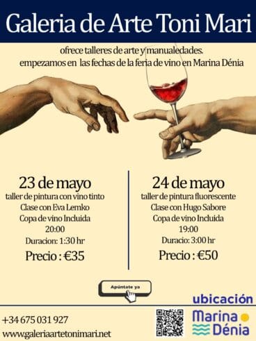 La Galería de Arte Toni Marí organizará un taller de pintura con vino tinto