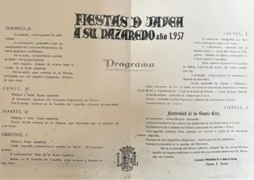 Programa de fiestas del Nazareno de 1957 | Foto Bartolomé Bas
