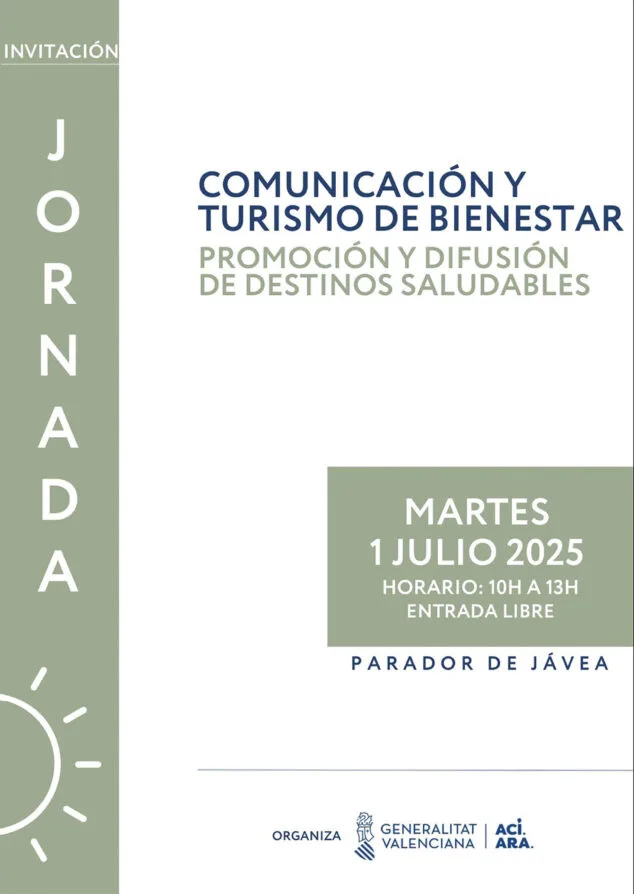 Imagen: Cartel de la jornada 'Comunicación y turismo de bienestar, promoción y difusión de destinos saludables'