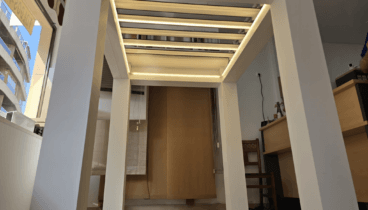 Toldo bioclimático con diseño de luces LED