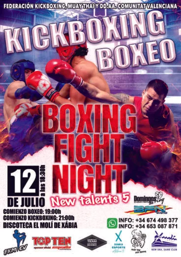 Cartel de la velada de boxeo en Xàbia