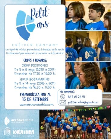Cartel informativo prematrícula Petit Ars 2025-2026