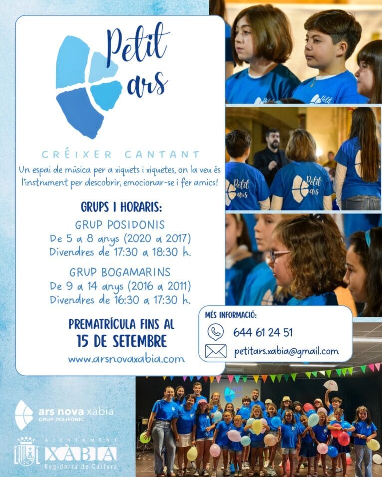 Cartel informativo prematrícula Petit Ars 2025-2026