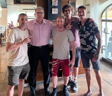 Das El Hormiguero-Team im Trencall Restaurant in Xàbia