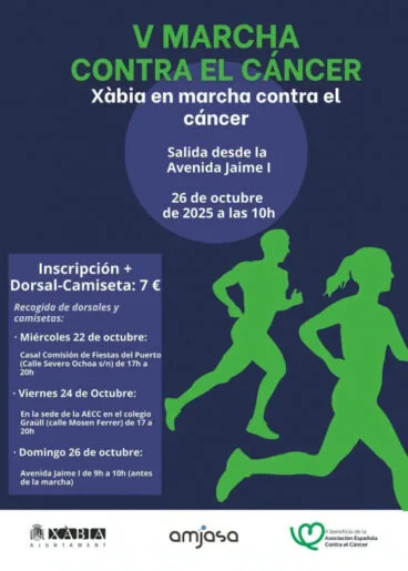 Cartel de la marcha contra el cáncer en Xàbia