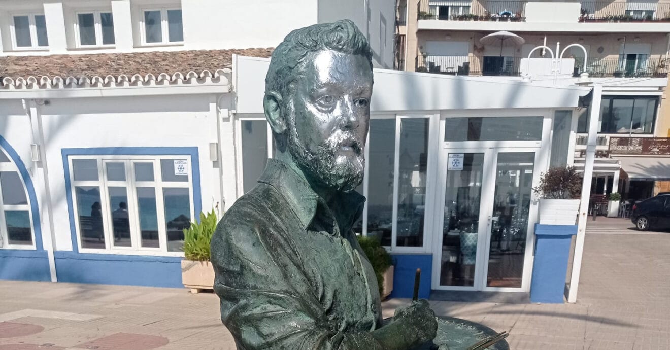 Pintada en la escultura de Joaquín Sorolla-
