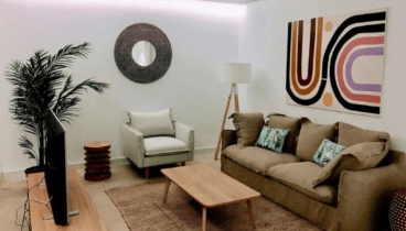 Salón con acceso a terraza privada