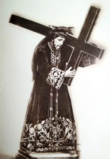 Antigua imagen de Jesús Nazareno destruida en la Guerra Civil. Archivo particular.