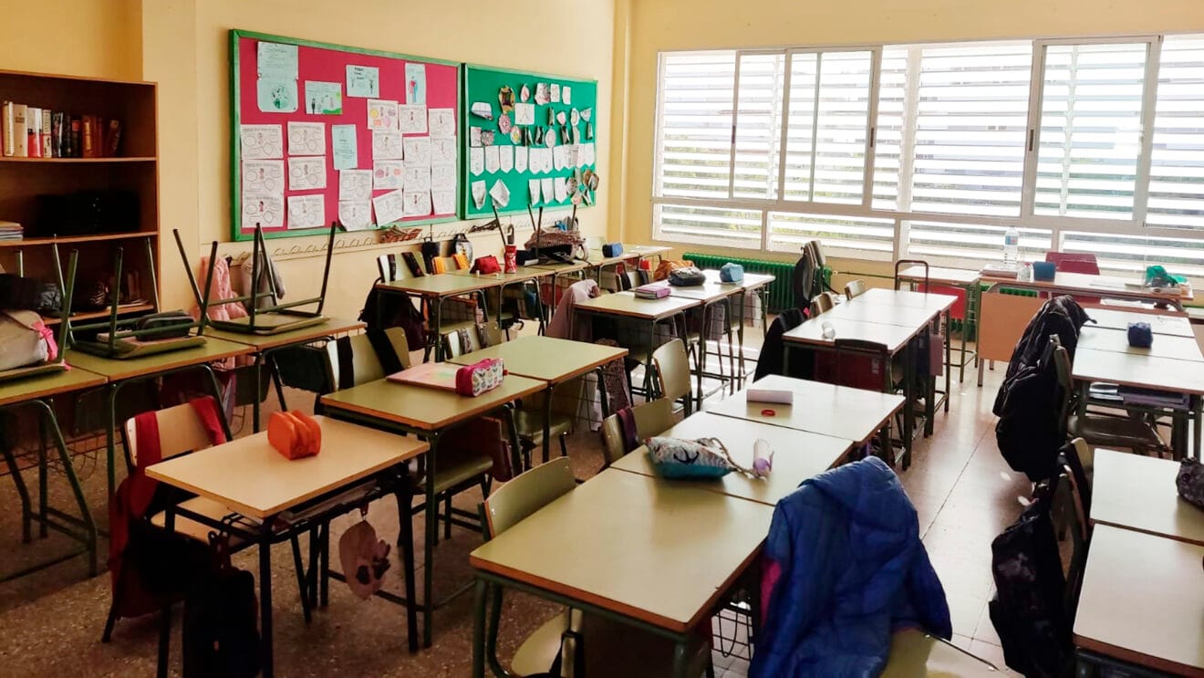 Aula de un centro escolar de Xàbia