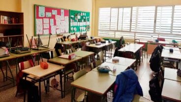 Aula de un centro escolar de Xàbia