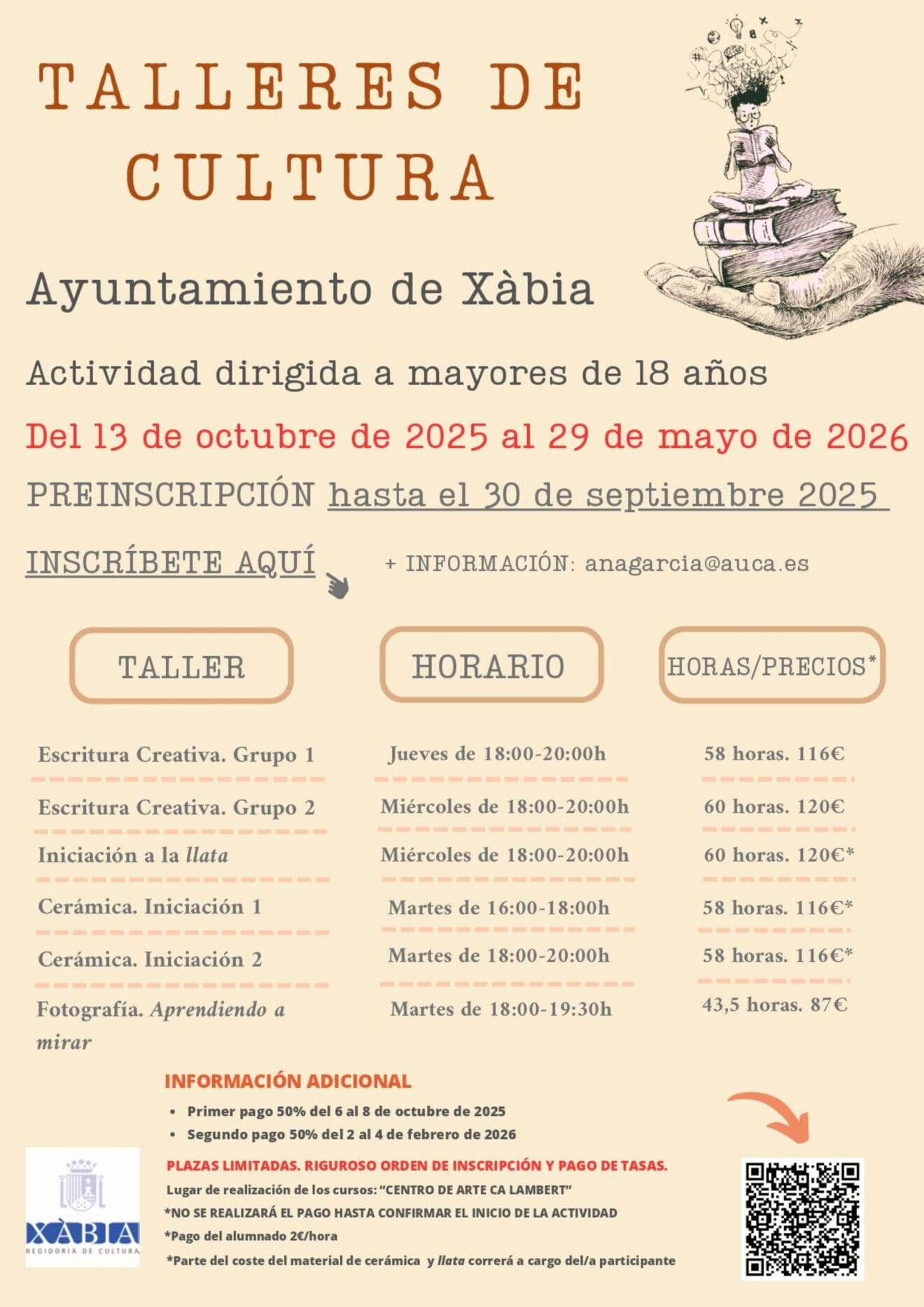 Cartel talleres de cultura 2025-2026