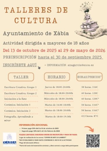 Cartel talleres de cultura 2025-2026