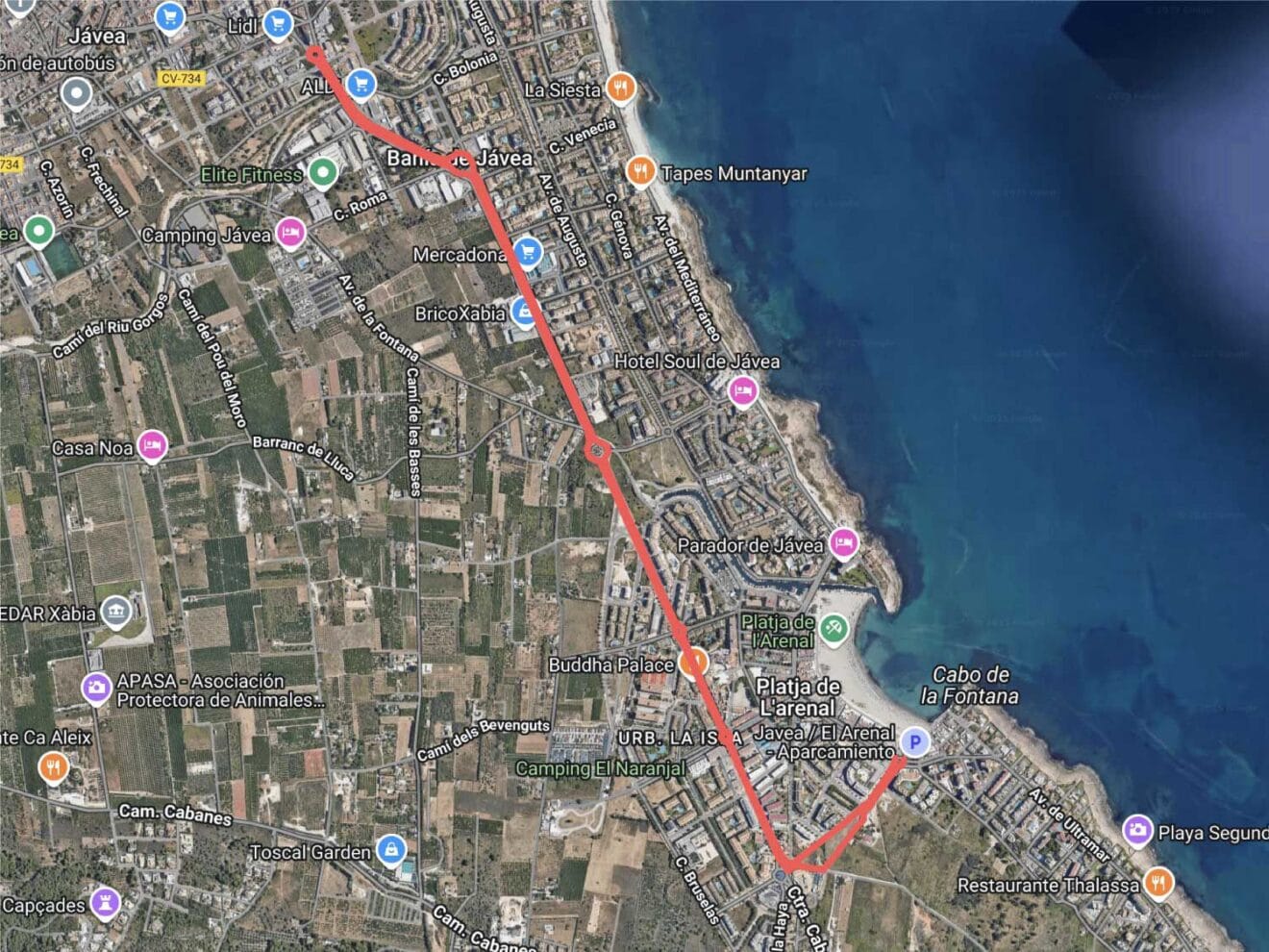 Circuito de la carrera ciclista