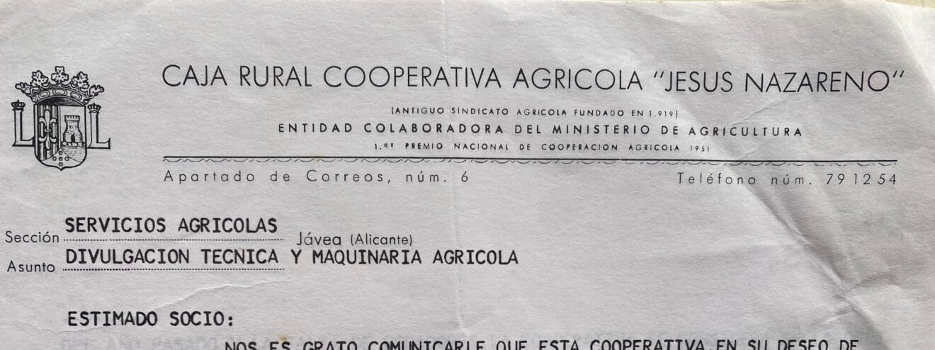 Encabezamiento de un documento de la Cooperativa