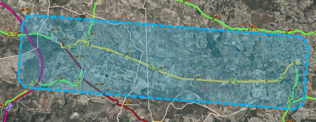 La Generalitat licita el contrato para la redacción del proyecto de mejora de la CV-734 y la conexión con la CV-740 y CV-742 en Xàbia