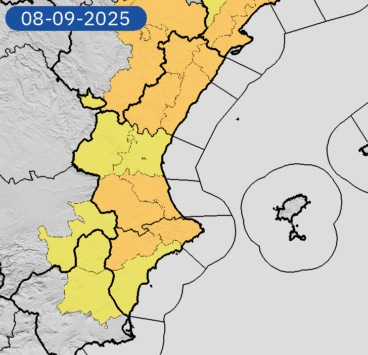 Previsión de AEMET para el lunes 8 de septiembre