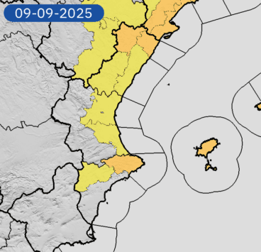 Previsión de AEMET para martes 9 de septiembre