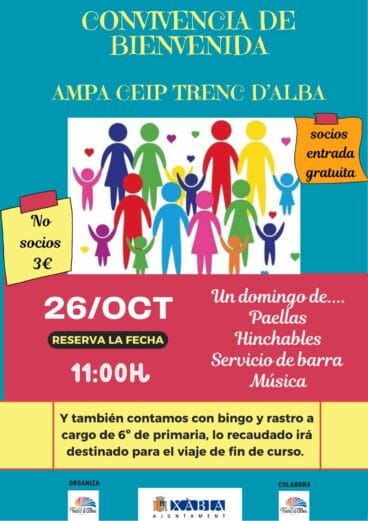 Cartel fiesta bienvenida AMPA Trenc d’Alba
