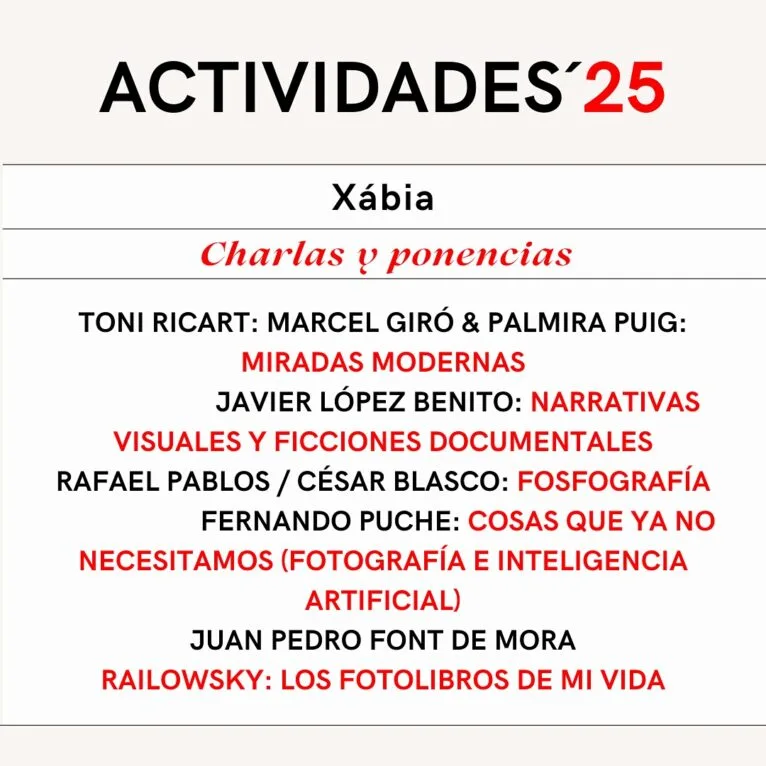 Charlas y ponencias de Festival Ojos Rojos en Xàbia