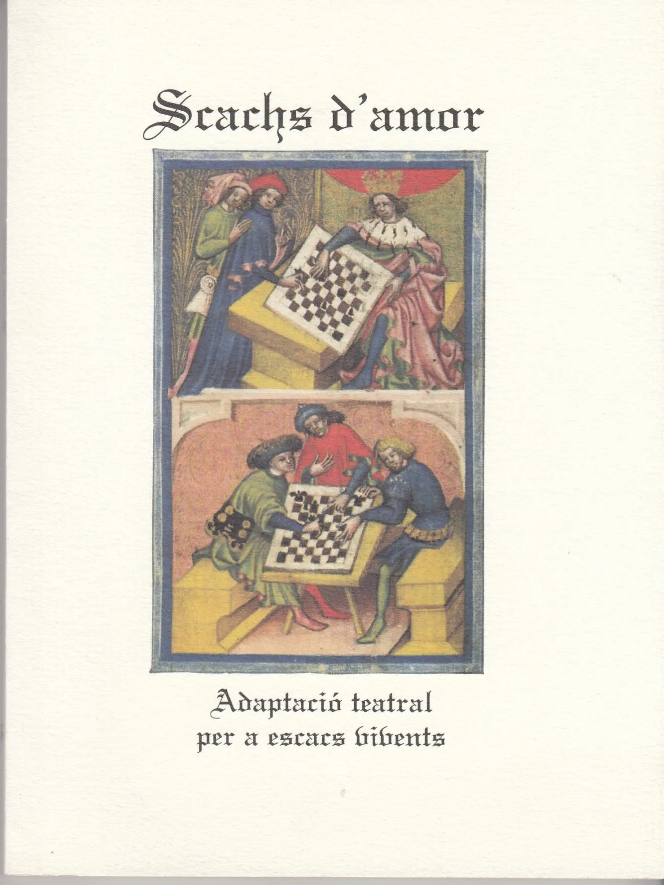 Libreto de la obra Escacs d'Amor