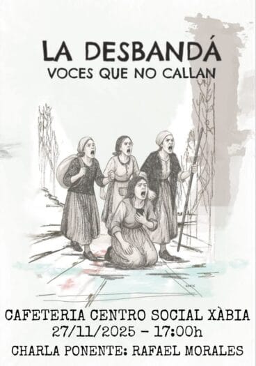 Cartel Charla ‘La Desbandá’ en Xàbia