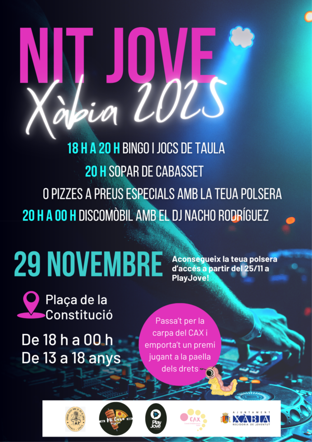 Imagen: Cartel I Festa Nit Jove Xàbia