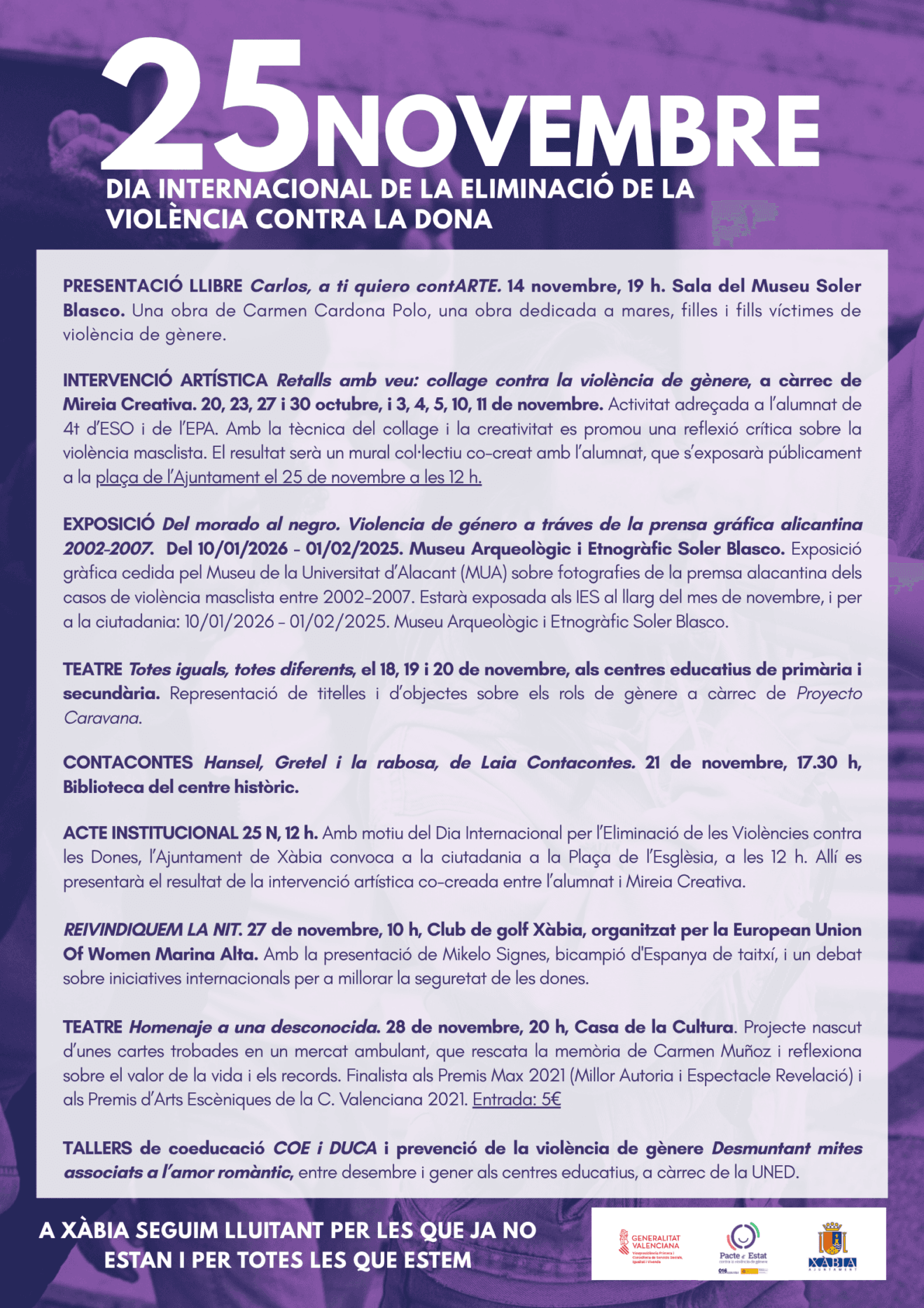 Programación 25N Xàbia