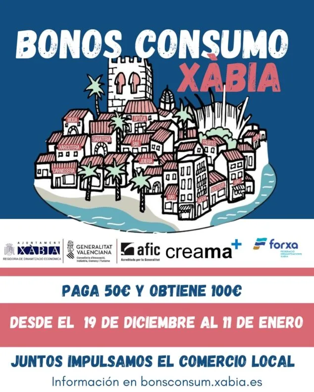 Imagen: Cartel Bonos Consumo Xàbia 2025