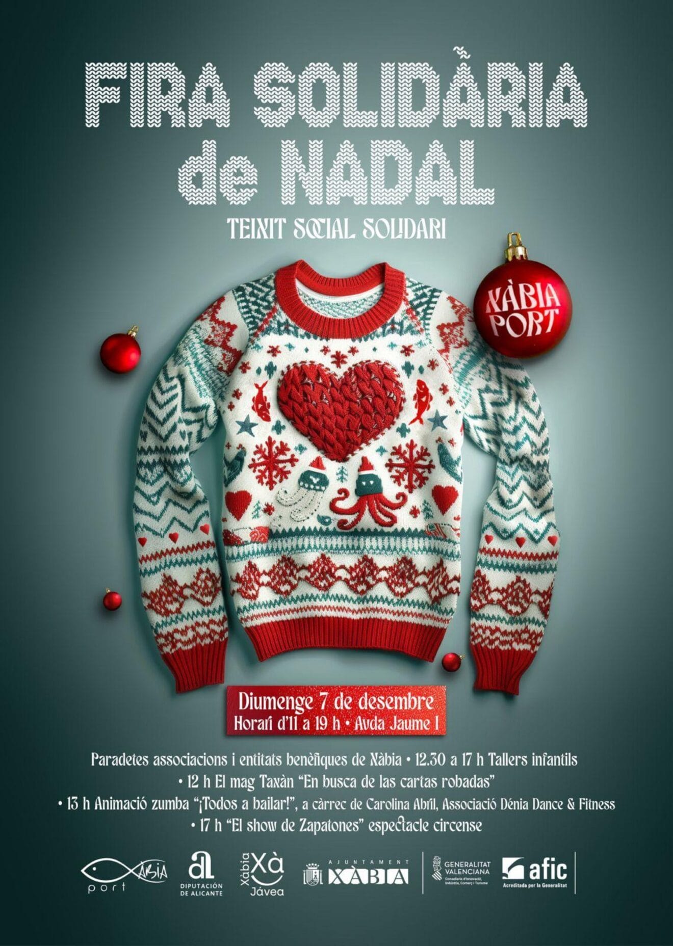 Cartel Feria Solidaria de Navidad de Xàbia