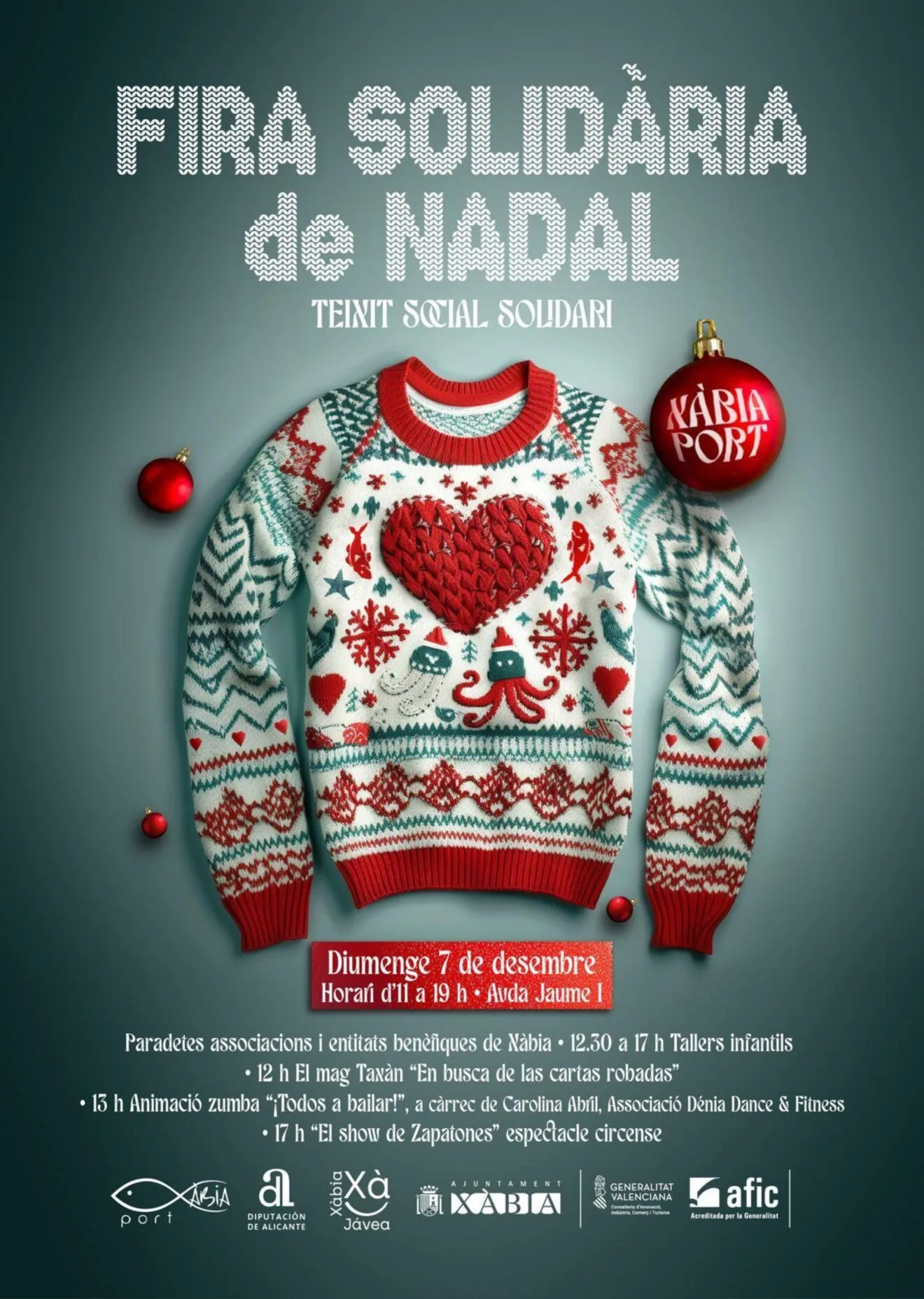 Cartel Feria Solidaria de Navidad de Xàbia