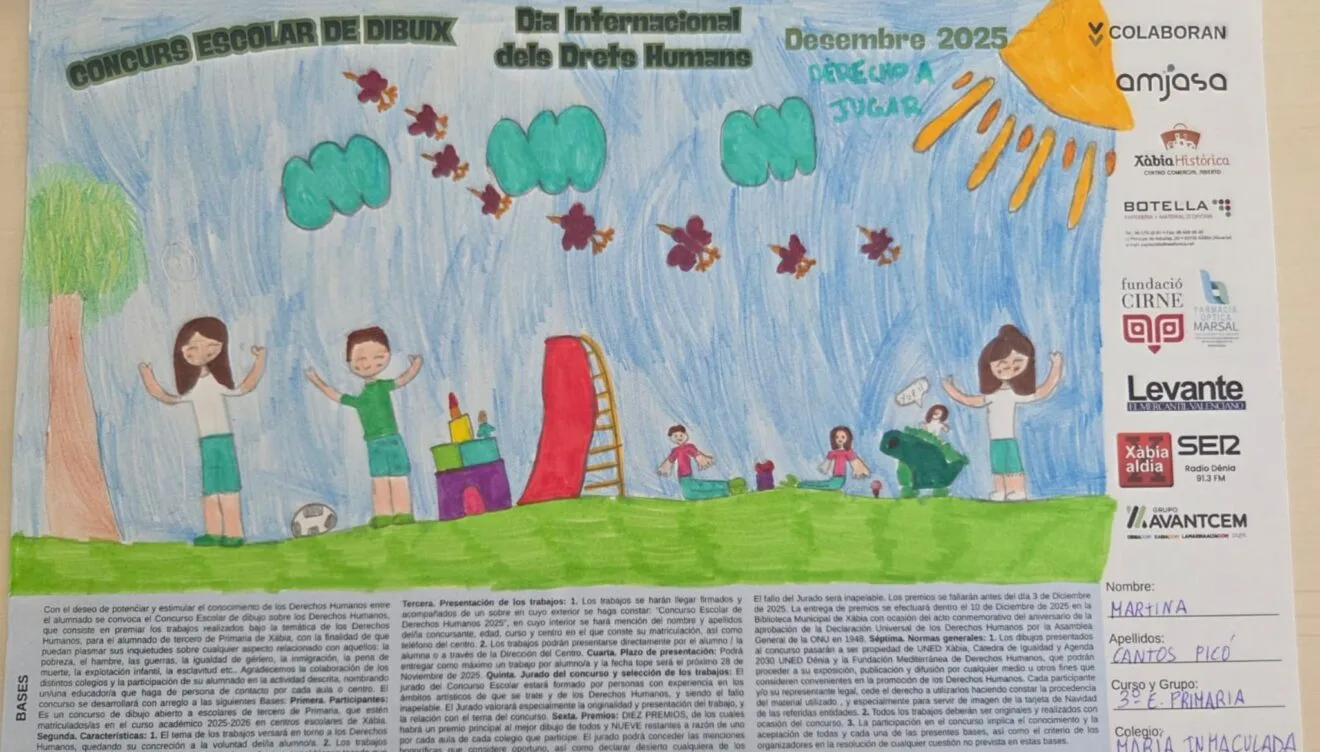 Dibujo ganador del concurso escolar de Dibujo por el Día Internacional de los Derechos Humanos 10