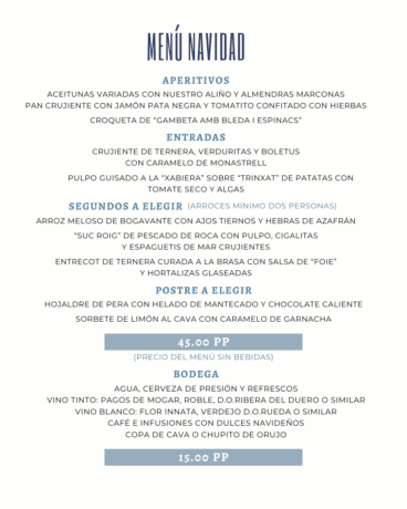 Disfruta de un menú completo para Navidad en Amarre 152