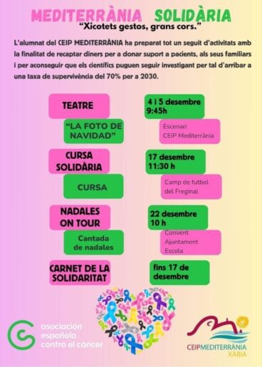 El cartel del Mediterrània Solidària del CEIP Mediterrània de Xàbia