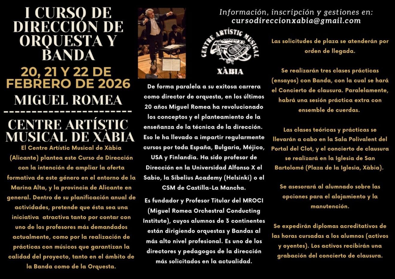 I Curso de Dirección de Orquesta y Banda en Xàbia