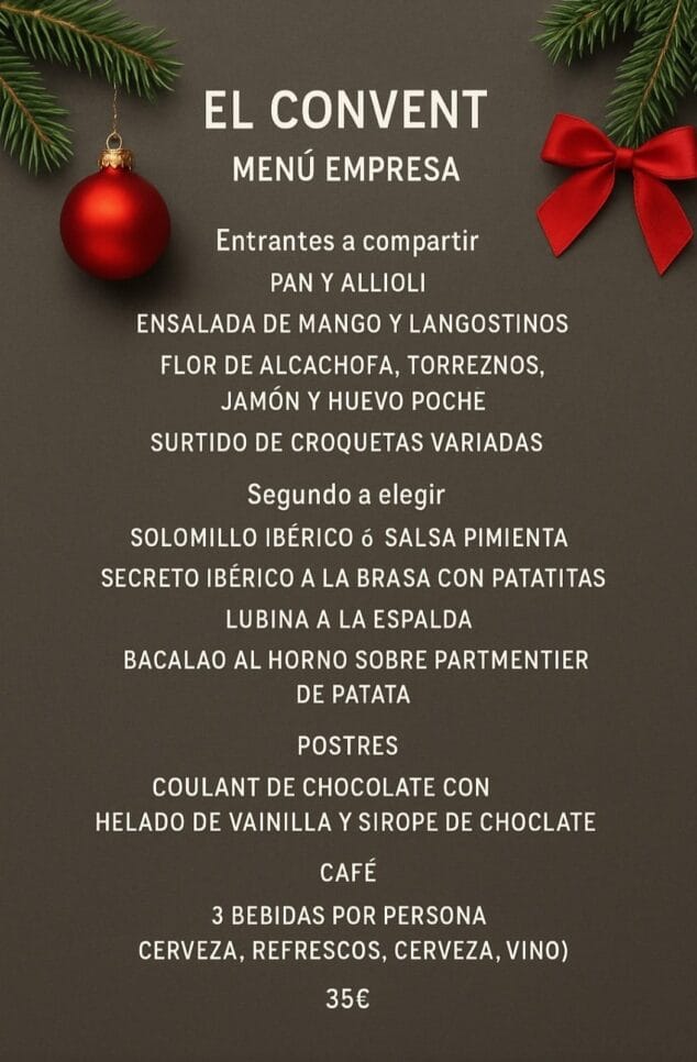 Imagen: Menú de grupos para Navidad
