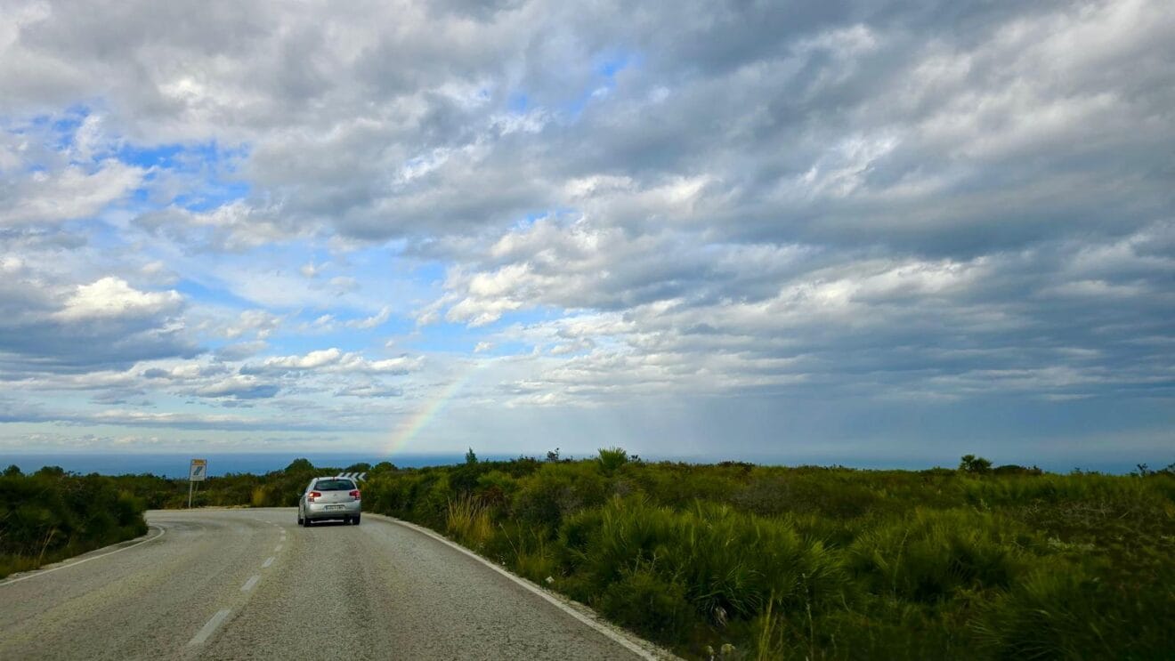 Arcoíris en la zona de Les Planes de Xàbia