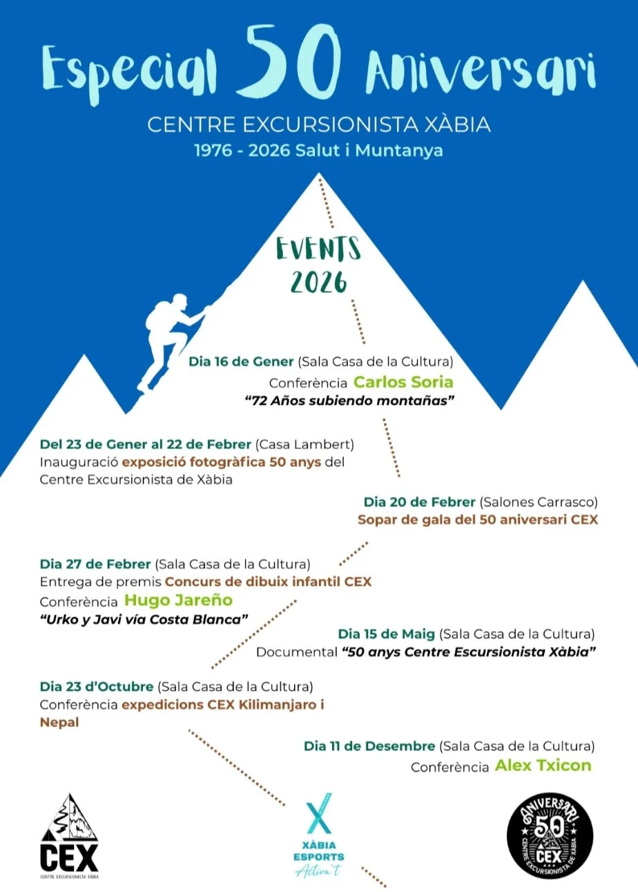 Cartel de actividades 50 años CEX