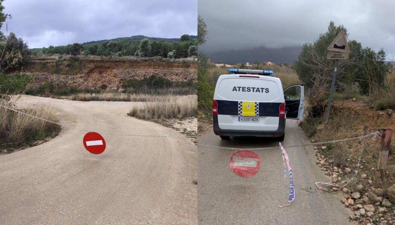 Cierre preventivo de los pasos del río Gorgos en Xàbia ante el aumento del caudal